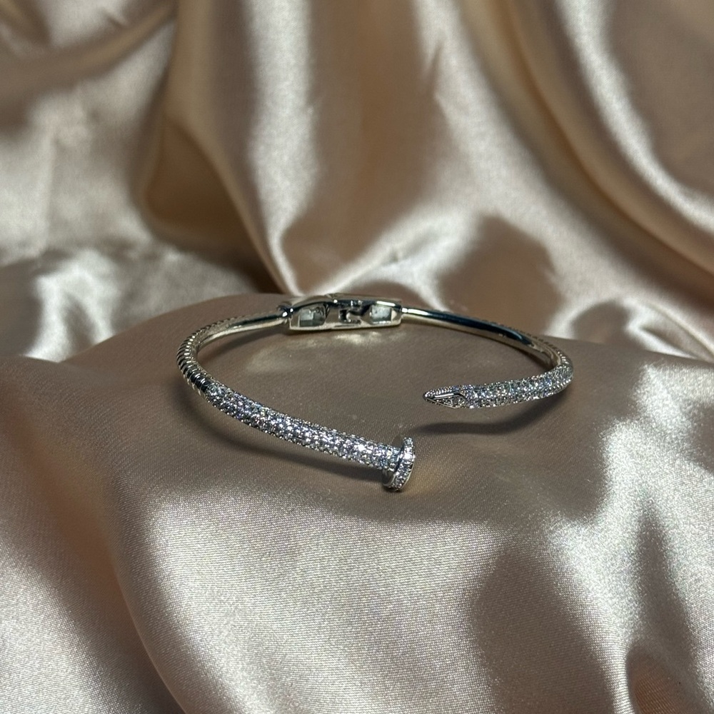 Silver and Gold Minimalist Crystal Bracelet